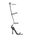 Dsquared2 Woman Sandals Black Size 6 Calfskin, Pvc - Polyvinyl Chloride In Black