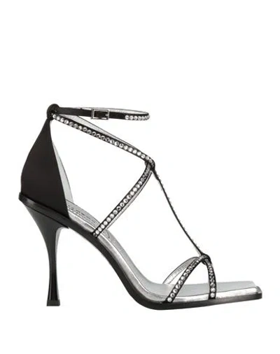 DSQUARED2 DSQUARED2 WOMAN SANDALS BLACK SIZE 6.75 TEXTILE FIBERS