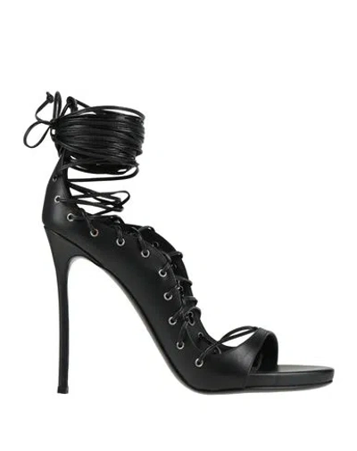Dsquared2 Woman Sandals Black Size 9 Calfskin