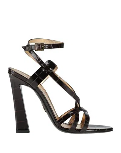 Dsquared2 Woman Sandals Dark Brown Size 8.5 Calfskin In Multi