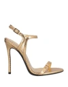 Dsquared2 Woman Sandals Gold Size 6.75 Calfskin In Gold