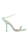 Dsquared2 Woman Sandals Light Green Size 6 Leather