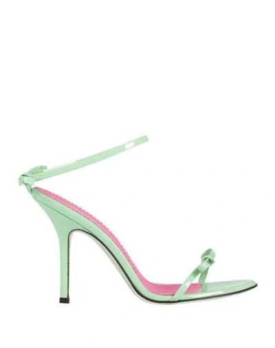 Dsquared2 Woman Sandals Light Green Size 6 Leather In Green