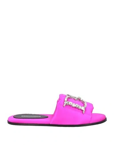 Dsquared2 Woman Sandals Mauve Size 7.5 Textile Fibers In Purple