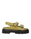 Dsquared2 Woman Sandals Military Green Size 10 Soft Leather
