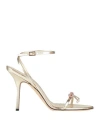 Dsquared2 Woman Sandals Platinum Size 8 Leather In Grey