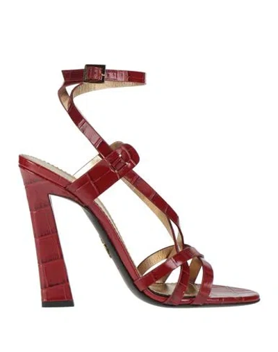 Dsquared2 Woman Sandals Red Size 7.5 Calfskin