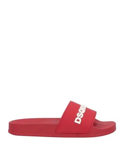 Dsquared2 Woman Sandals Red Size 8 Rubber In Red
