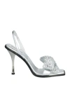 DSQUARED2 DSQUARED2 WOMAN SANDALS SILVER SIZE 8 LEATHER