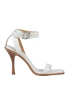 Dsquared2 Woman Sandals White Size 7 Calfskin