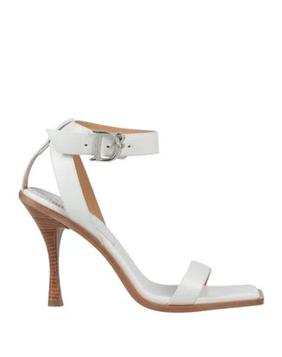 Dsquared2 Woman Sandals White Size 7 Calfskin