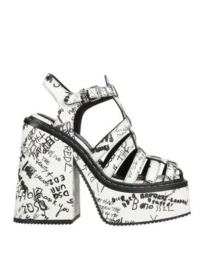 Dsquared2 Woman Sandals White Size 9 Calfskin