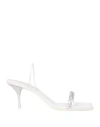 Dsquared2 Woman Sandals White Size 5 Soft Leather, Plastic In White