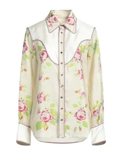 Dsquared2 Woman Shirt Beige Size 8 Silk