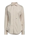 Dsquared2 Woman Shirt Beige Size 10 Cotton In Beige