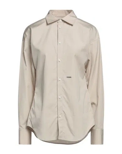 Dsquared2 Woman Shirt Beige Size 10 Cotton