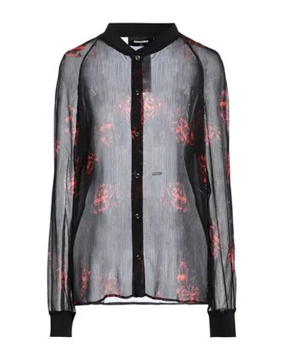 Dsquared2 Woman Shirt Black Size 12 Polyester