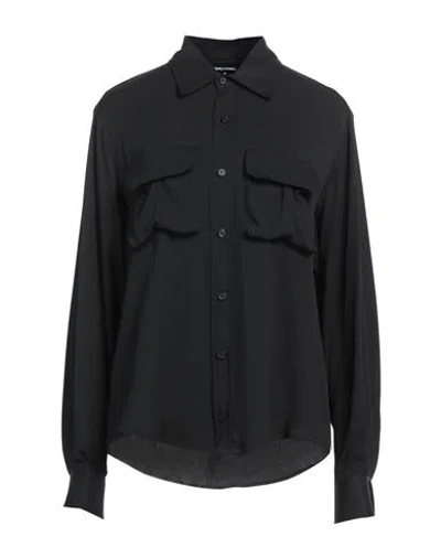Dsquared2 Woman Shirt Black Size 8 Acetate, Silk