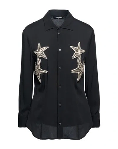 Dsquared2 Woman Shirt Black Size 6 Acetate, Silk, Polyamide