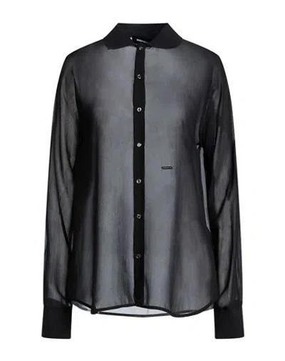 Dsquared2 Woman Shirt Black Size 6 Silk
