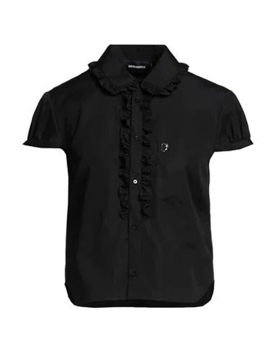 Dsquared2 Woman Shirt Black Size 8 Cotton