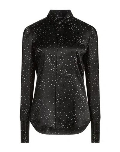 Dsquared2 Woman Shirt Black Size 8 Silk