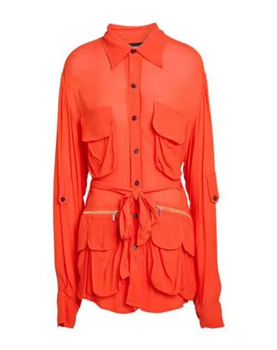 Dsquared2 Woman Shirt Coral Size 2 Viscose In Red