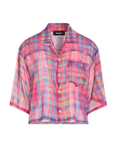 Dsquared2 Woman Shirt Fuchsia Size 6 Polyester In Pink