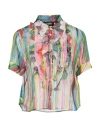 Dsquared2 Woman Shirt Green Size 2 Silk, Polyester In Green
