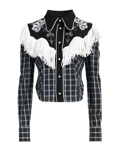 Dsquared2 Checked Shirt With Fringes And Snap Buttons In Green