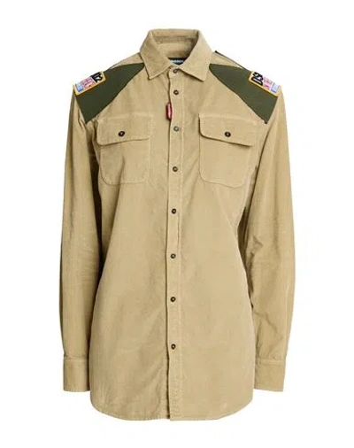 Dsquared2 Woman Shirt Khaki Size Xs Cotton, Elastane In Brown