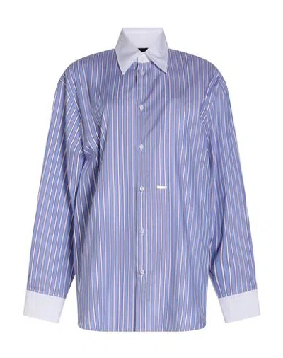 Dsquared2 Woman Shirt Light Blue Size 0 Cotton