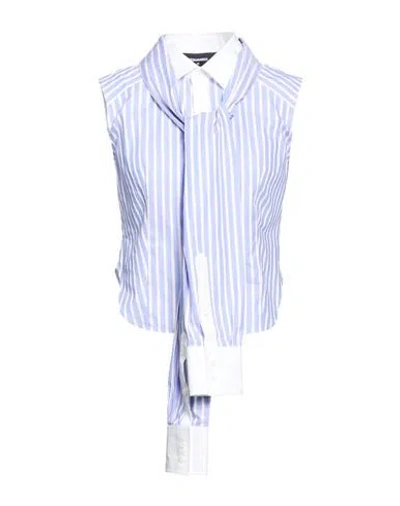 Dsquared2 Woman Shirt Light Blue Size 6 Cotton