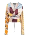 Dsquared2 Abstract Wrap Blouse In Yellow