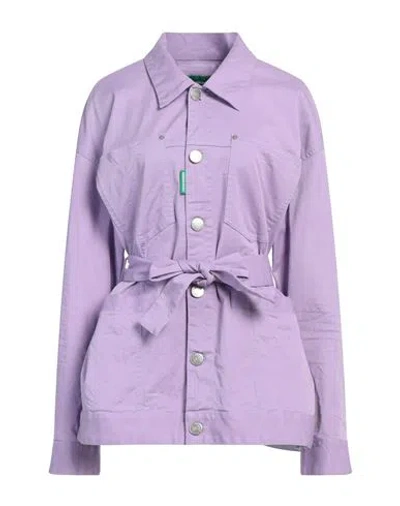 Dsquared2 Woman Shirt Lilac Size 2 Cotton, Elastane In Purple