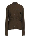 Dsquared2 Woman Shirt Military Green Size 10 Cotton, Elastane In Green