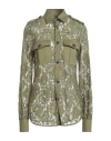 Dsquared2 Woman Shirt Military Green Size 4 Viscose, Polyamide, Cotton, Elastane In Green
