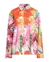 Dsquared2 Abstract Patterned Psychedelic Popeline Shirt In Orange