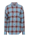 Dsquared2 Woman Shirt Pastel Blue Size 4 Wool, Viscose In Blue