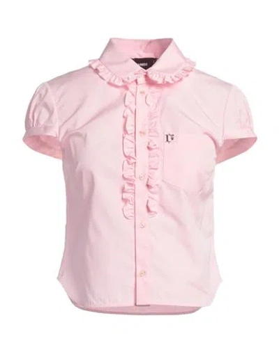 Dsquared2 Woman Shirt Pink Size 2 Cotton