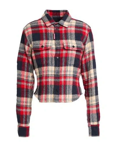Dsquared2 Woman Shirt Red Size 10 Virgin Wool