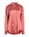 Dsquared2 Woman Shirt Rust Size 4 Polyester, Elastane, Glass, Aluminum In Red
