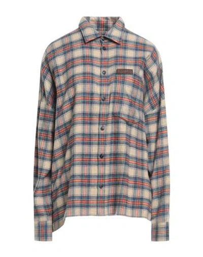 DSQUARED2 DSQUARED2 WOMAN SHIRT SAND SIZE 12 COTTON, COW LEATHER