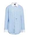 Dsquared2 Woman Shirt Sky Blue Size 10 Cotton