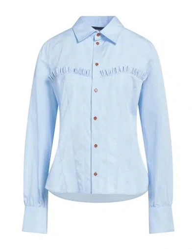 Dsquared2 Woman Shirt Sky Blue Size 6 Cotton