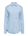 Dsquared2 Woman Shirt Sky Blue Size 10 Cotton