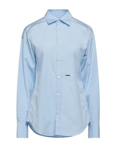 Dsquared2 Woman Shirt Sky Blue Size 10 Cotton