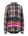 Dsquared2 Check Flannel Overshirt With Multicolor Stripes In Blue