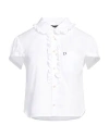Dsquared2 Little Ruffled White Shirt In White