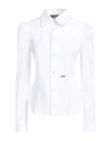Dsquared2 Woman Shirt White Size 4 Cotton, Elastane